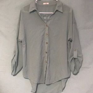 Mint Green Button Up Tunic/Blouse